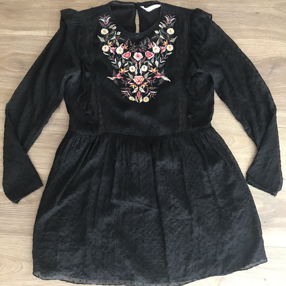 A black dress with flowers